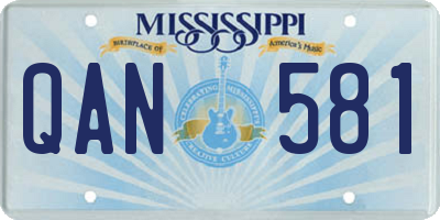 MS license plate QAN581