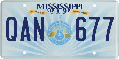 MS license plate QAN677