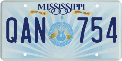 MS license plate QAN754