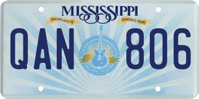 MS license plate QAN806