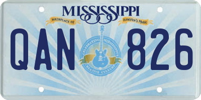 MS license plate QAN826