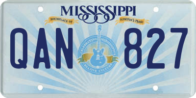 MS license plate QAN827