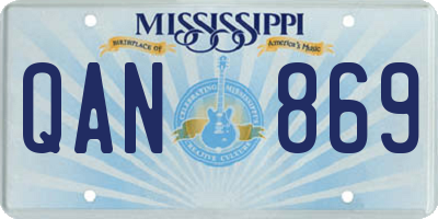 MS license plate QAN869