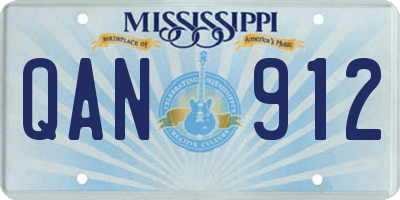 MS license plate QAN912