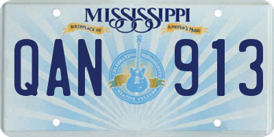 MS license plate QAN913