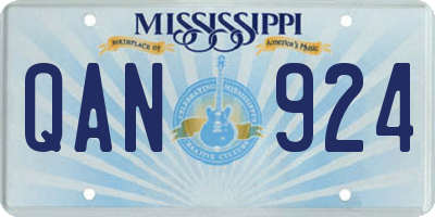 MS license plate QAN924