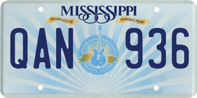 MS license plate QAN936