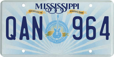 MS license plate QAN964