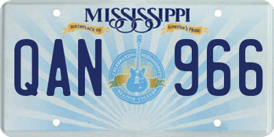 MS license plate QAN966