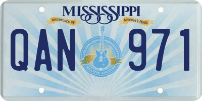 MS license plate QAN971