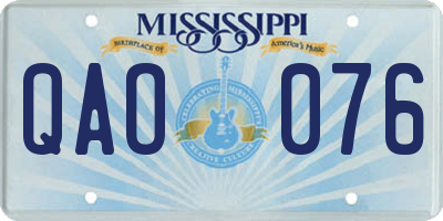 MS license plate QAO076
