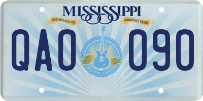 MS license plate QAO090