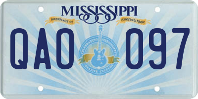 MS license plate QAO097