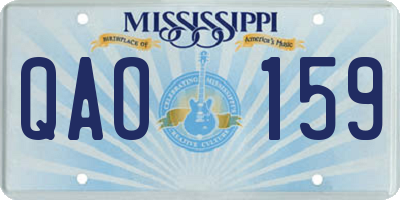 MS license plate QAO159