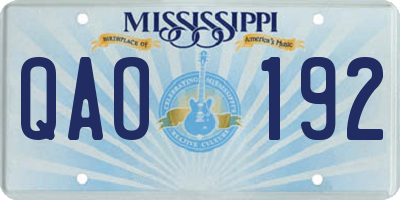 MS license plate QAO192