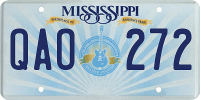 MS license plate QAO272