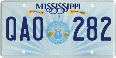 MS license plate QAO282