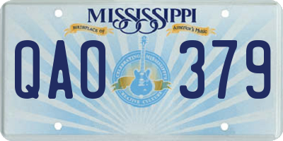 MS license plate QAO379