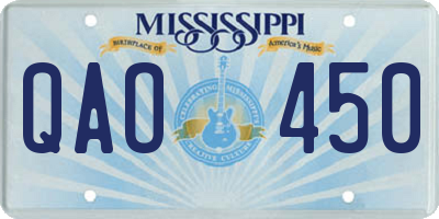 MS license plate QAO450