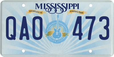 MS license plate QAO473