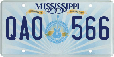 MS license plate QAO566