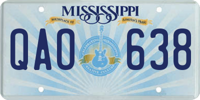 MS license plate QAO638