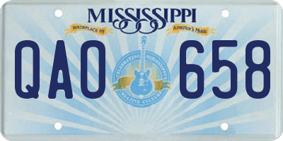 MS license plate QAO658