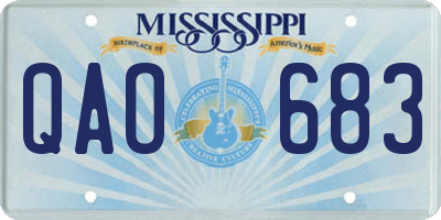 MS license plate QAO683