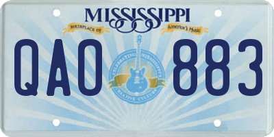 MS license plate QAO883