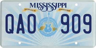 MS license plate QAO909