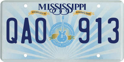 MS license plate QAO913