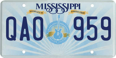 MS license plate QAO959