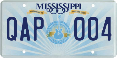 MS license plate QAP004