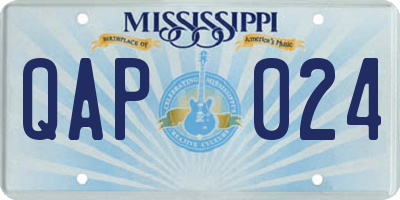 MS license plate QAP024