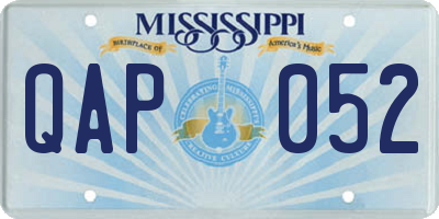 MS license plate QAP052
