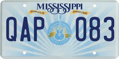 MS license plate QAP083