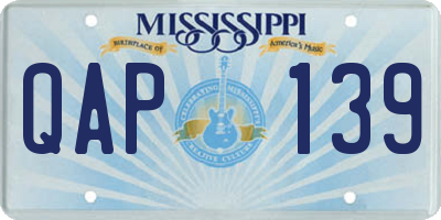 MS license plate QAP139
