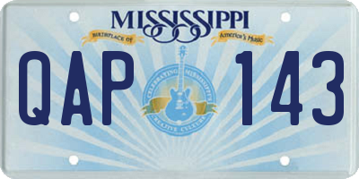 MS license plate QAP143