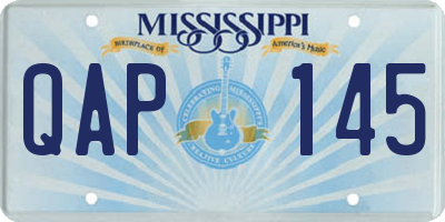 MS license plate QAP145