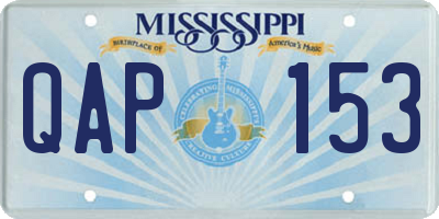 MS license plate QAP153