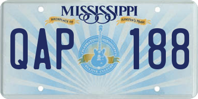 MS license plate QAP188