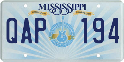 MS license plate QAP194