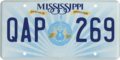 MS license plate QAP269