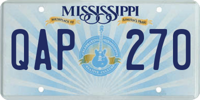 MS license plate QAP270