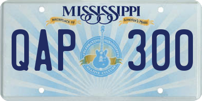 MS license plate QAP300