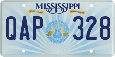 MS license plate QAP328