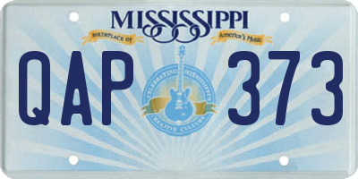 MS license plate QAP373