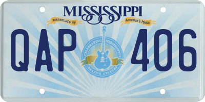 MS license plate QAP406