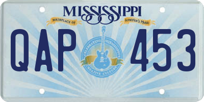 MS license plate QAP453