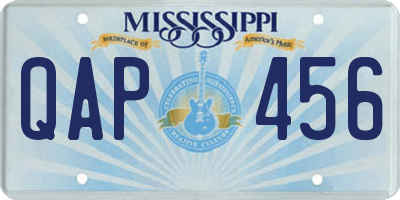 MS license plate QAP456